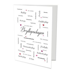 Dbl. kort, bryllupsdage