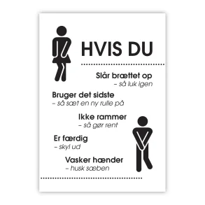 pengeoverførsel tirsdag Portal Plakater til badeværelse | Toilet regler | Papiplakater.dk