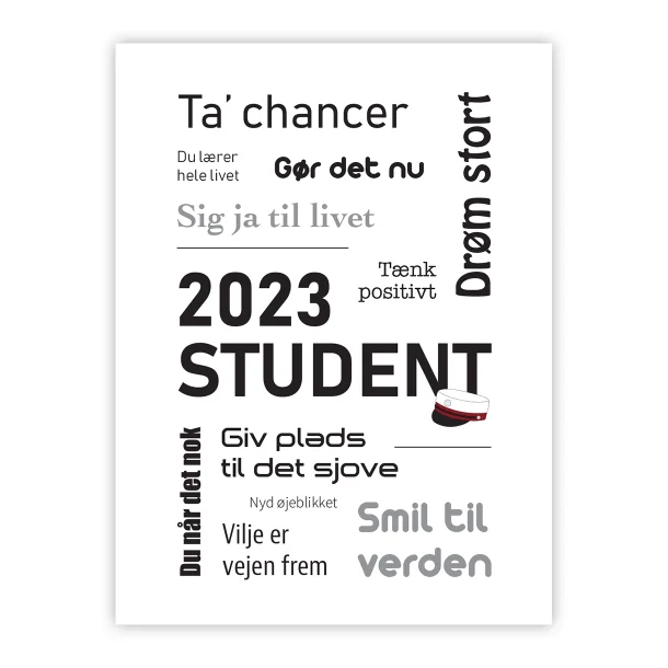 Haiku Transplant Medalje Student wordle, STX (rød) - Student/Job - papiplakater