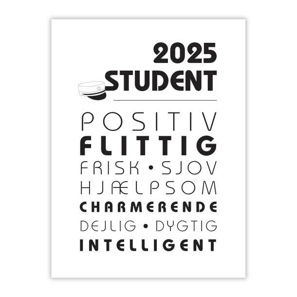Student ordliste, streg