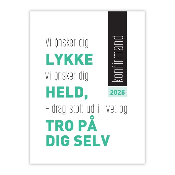 Konfirmand, vi nsker dig lykke - grn